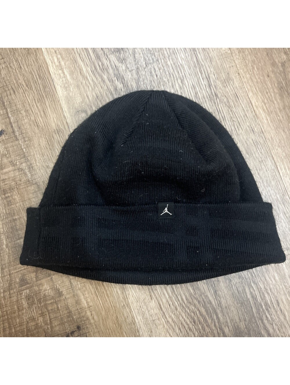 Jordan Jumpman Logo Black Knit Boys Beanie Hat, One Size, Solid Casual
